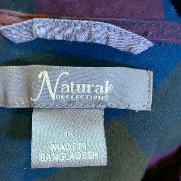 Natural Reflections men’s size 1X, plaid button down - Picture 7 of 7
